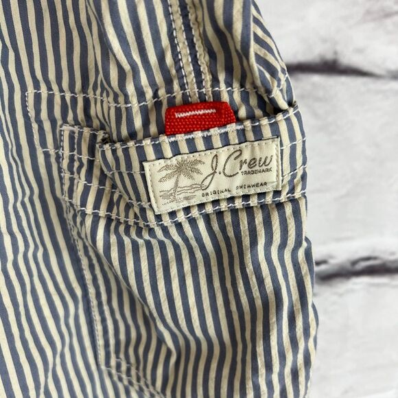 J.Crew Men's Striped Swim Trunks Blue Size 34 Beach Summer Shorts - Picture 3 of 7